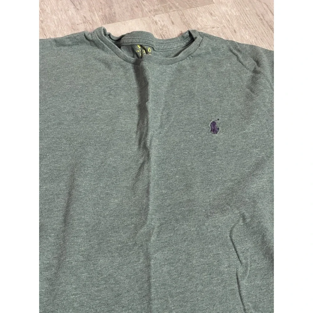 POLO Ralph Lauren Long‎ Sleeve Shirt Mens Size S Green Cotton Blue Pony Bag6